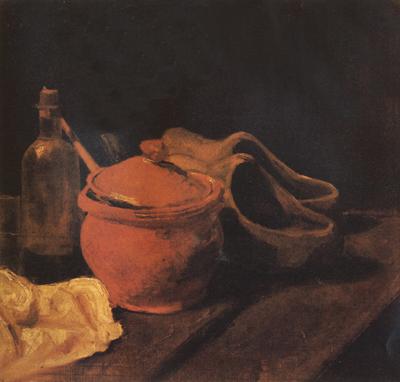 Vincent Van Gogh Still life with Earthenware,Bottle and Clogs (nn04) oil painting image